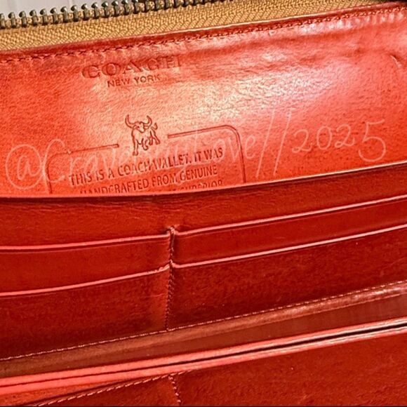 COACH 1941 WATER-BUFFALO LEATHER ACCORDIAN ZIP WALLET CLUTCH 2015 RUNWAY RARE! - Picture 14 of 17